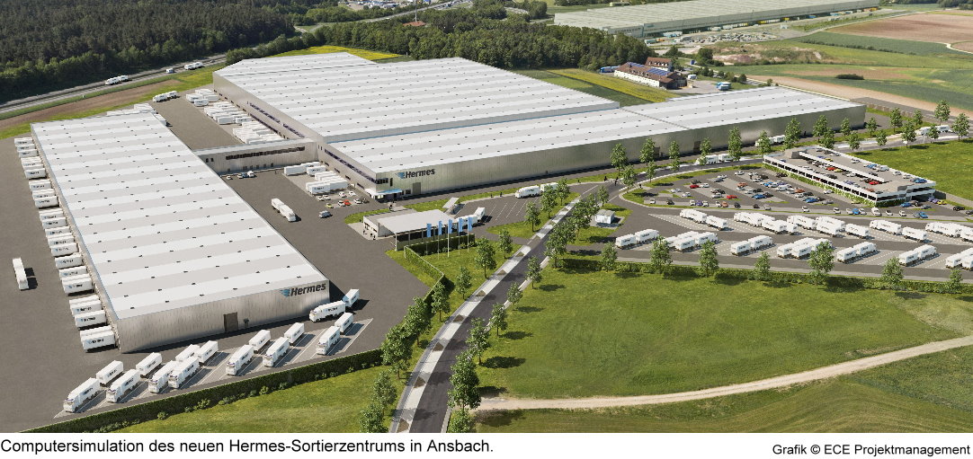 Hermes Logistikzentrum in Ansbach