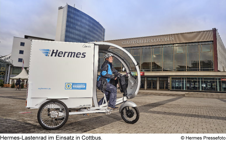 Hermes Lastenrad in Cottbus