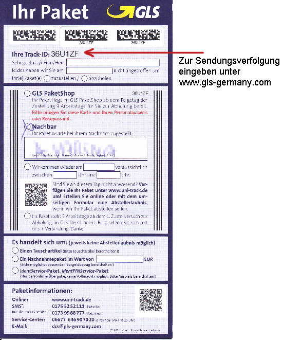 Trackingnummer Gls